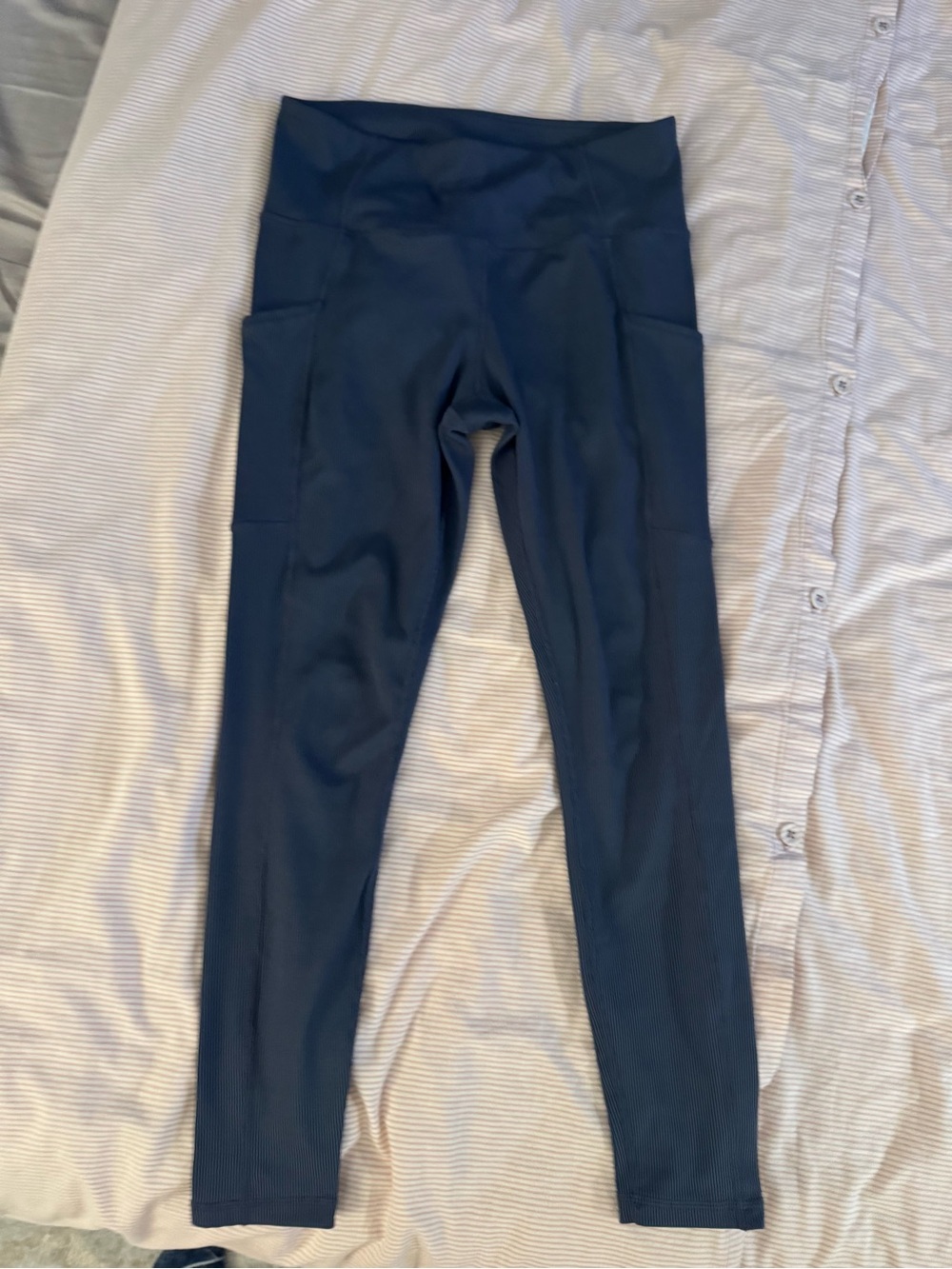 lukka•lux women’s Stylish Navy High-Waisted Leggings – Side Pockets, Activewear
